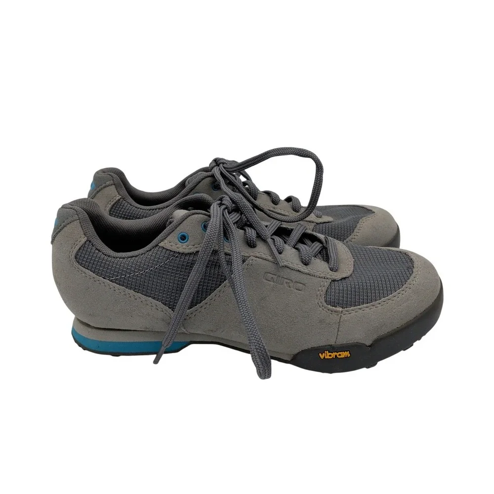 Giro Petra VR Womens‎ Mountain Bike Shoes Grey Blue Vibram Sole Size 6 EU 37